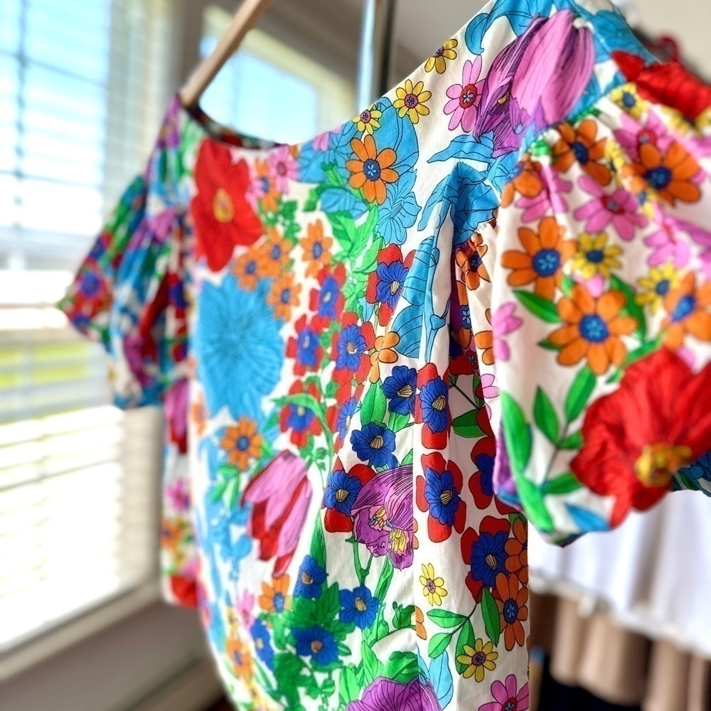 H&M Multicolor Floral Off-Shoulder Top